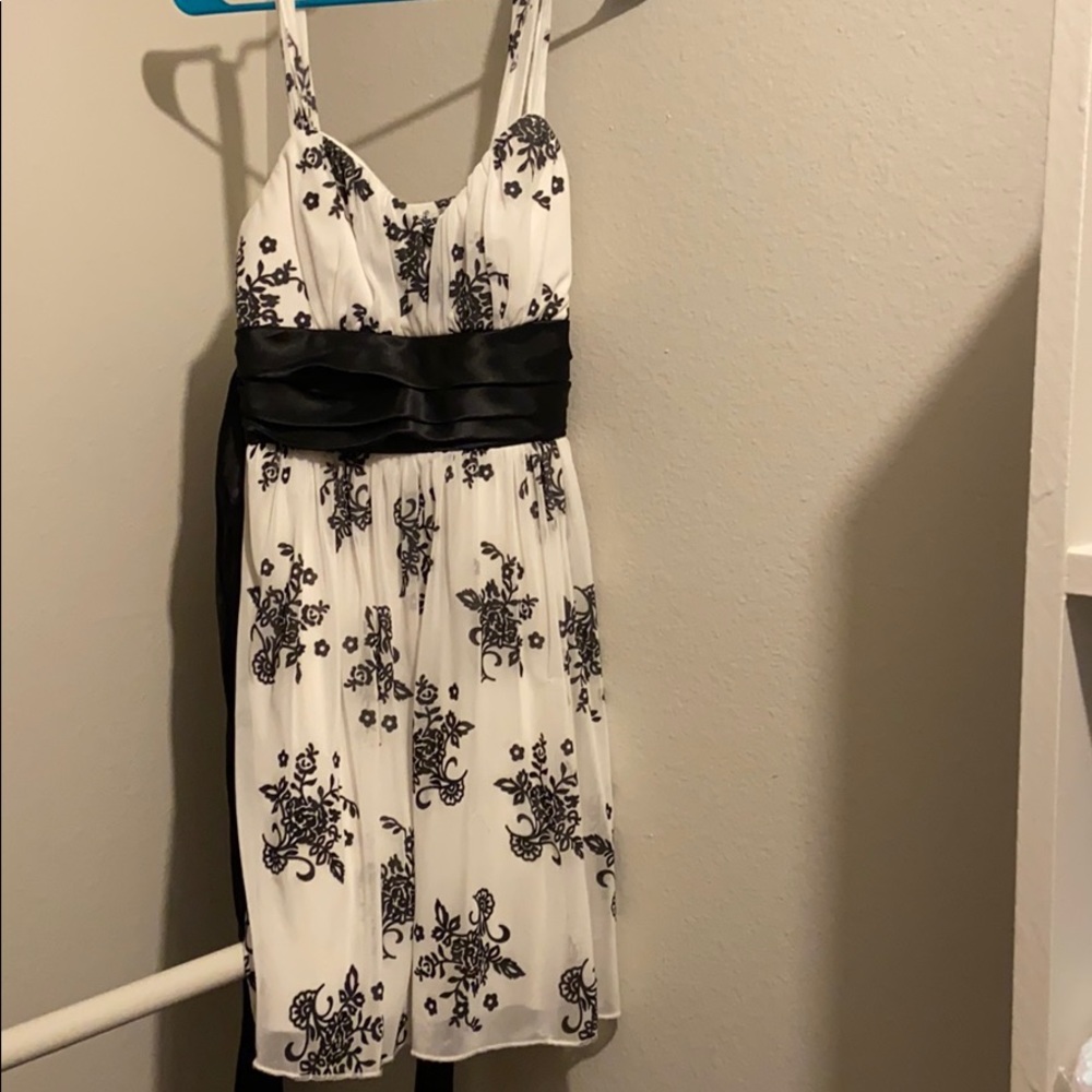 Black and white lace dress